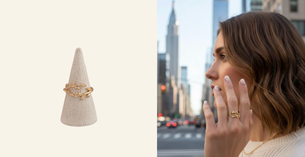 TWO WAYS LEAF RING