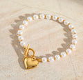 PEARL W/ HEART BRACELET